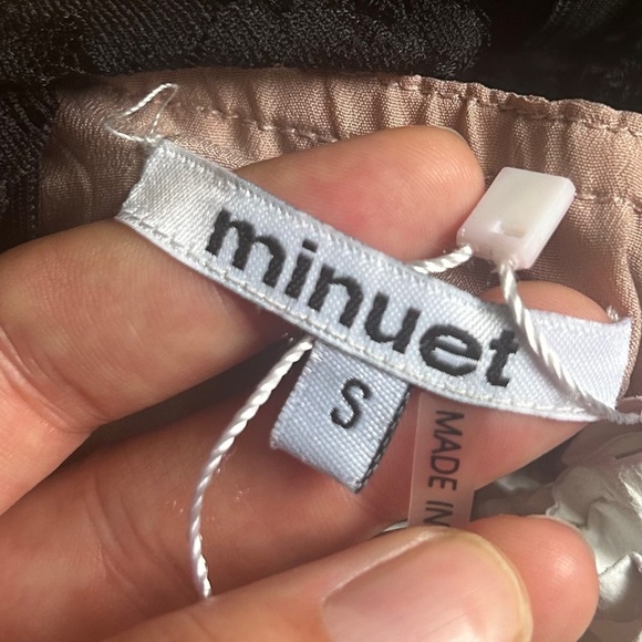 NWOT Minuet Petite Black Blue Lace Mini Dress Peter Pan Collar Formal Small - Picture 3 of 7